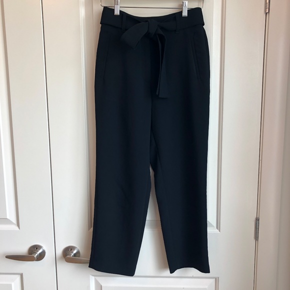 Aritzia Wilfred Tie-Front Pant Japanese Crepe Black 2 - MEASUREMENTS IN LISTING - Picture 4 of 9